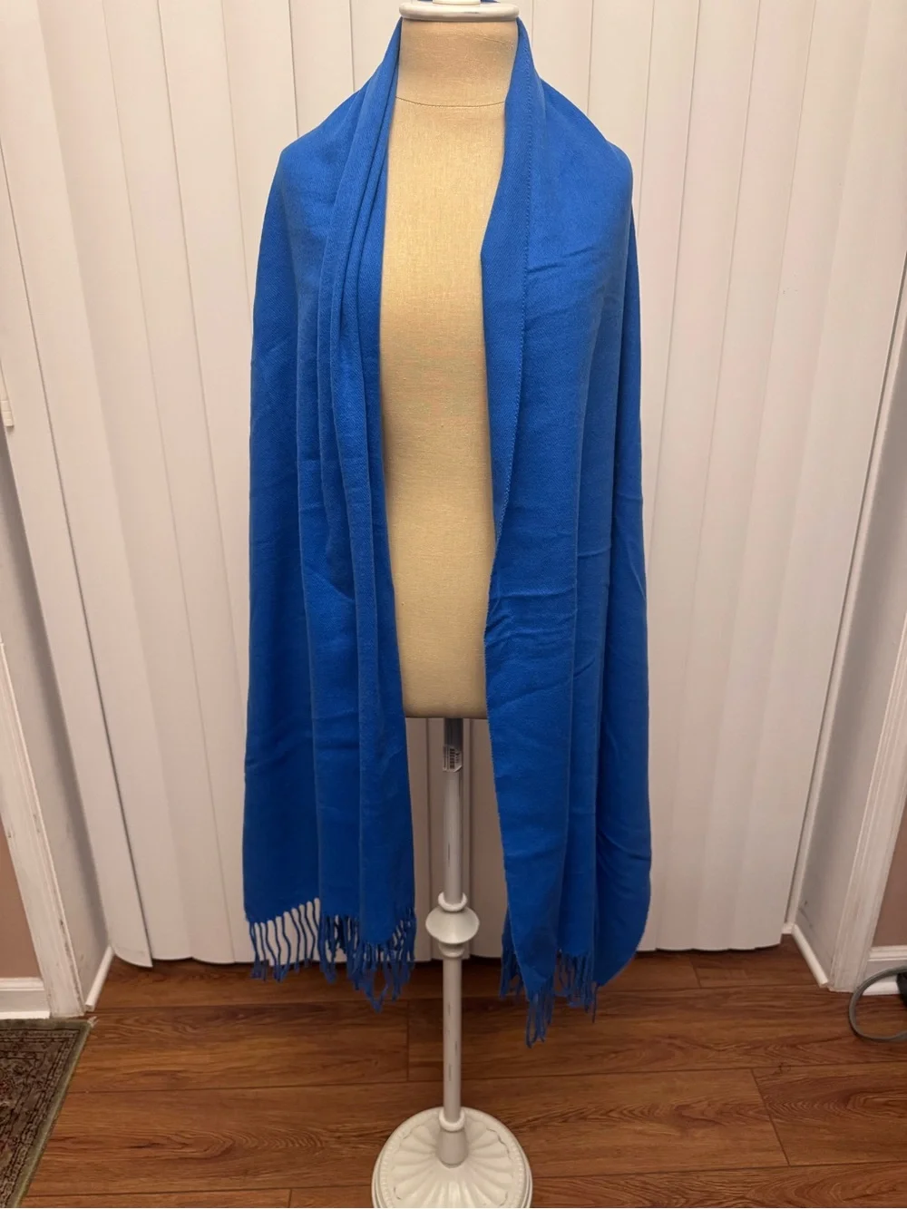 Lands' End Royal Blue Fringe Shawl Wrap